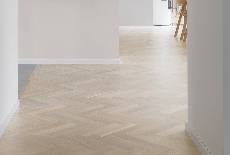 Rendered Powder White Herringbone - 1