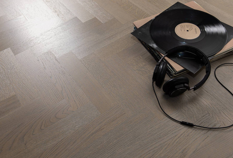 Rendered Earth Grey Herringbone - 1